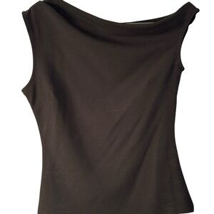 OAK + FORT Black Draped Tank Top